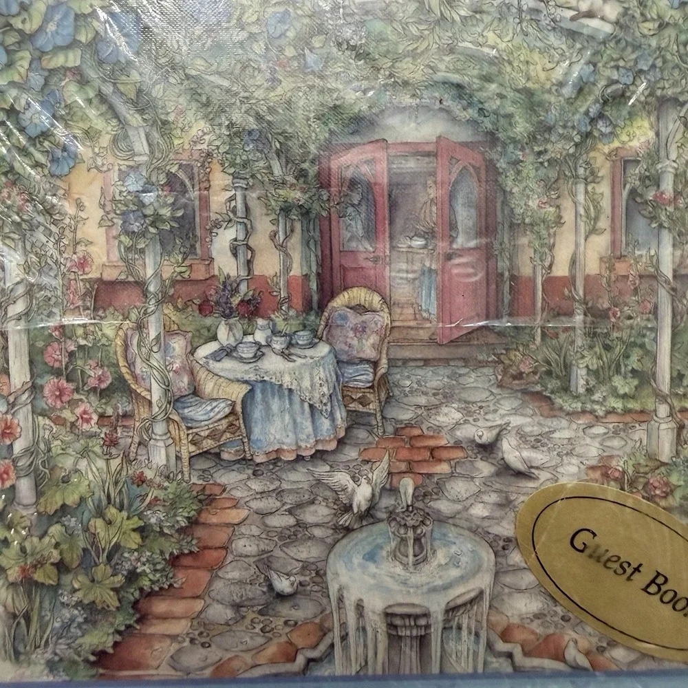 Vintage Kim Jacobs Morning Glory Tea Guest Book NOS Sealed